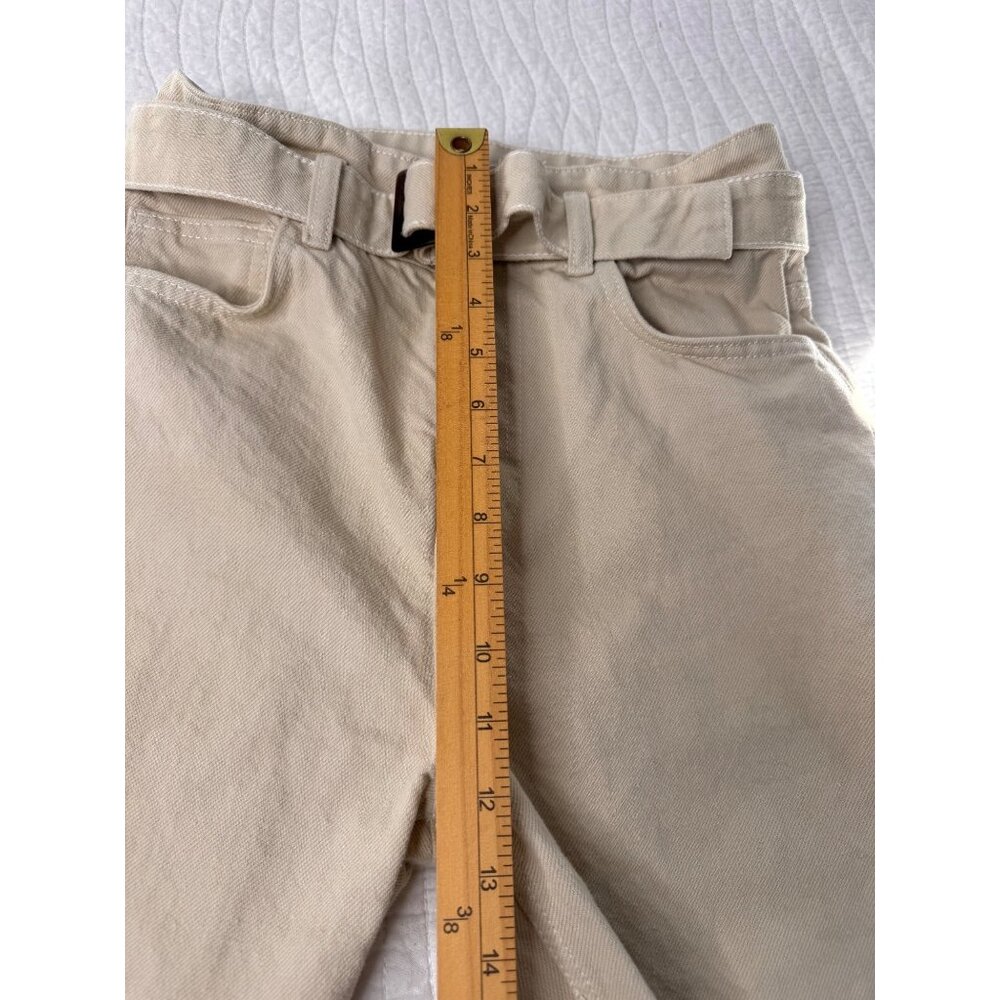 Reformation Cynthia Belted High Rise Straight Casual Jeans SZ 27 Beige Cotton - Picture 7 of 9